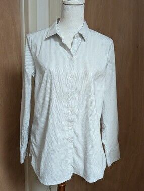 Ann Taylor LOFT Dot Print Button Down Shirt Size 12 Office Career Blouse